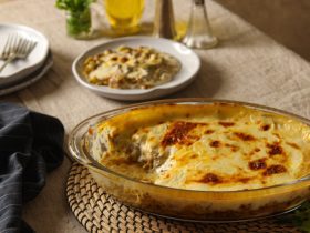 كوسة بالبشاميل - صينية كوسة بالبشاميل -