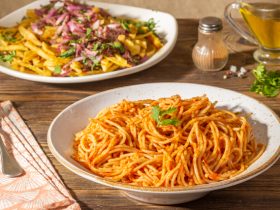 مكرونة وبطاطس - مكؤونة اسباجيتي - صلصة المكرونة الحمرا