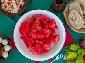 اكلات الحر - افكار لاكلات خفيفة - جبنة وبطيخ