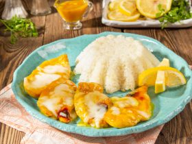 دجاج بالمستردة والعسل مع ارز ابيض - دجاج مشوي