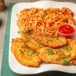 مكرونة وبانيه _ مكرونة اسباجيتي _ بانيه مقرمش