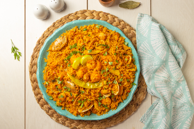 كبسة سي فود _ كبسة فواكه البحر _ طريقة عمل الكبسة