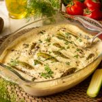 كوسة محشية مع صوص الطحينة_طريقة عمل محشي الكوسة